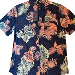 Matix Men's Tropical Print Shirt - Navy